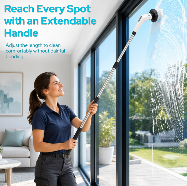 Arclo Cordless Spin Scrubber — Extendable Handle