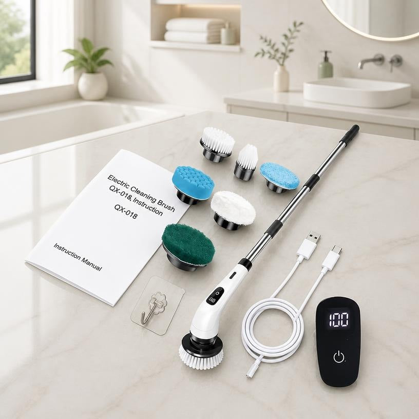 Arclo Cordless Spin Scrubber — Extendable Handler 9-in-1 Kit