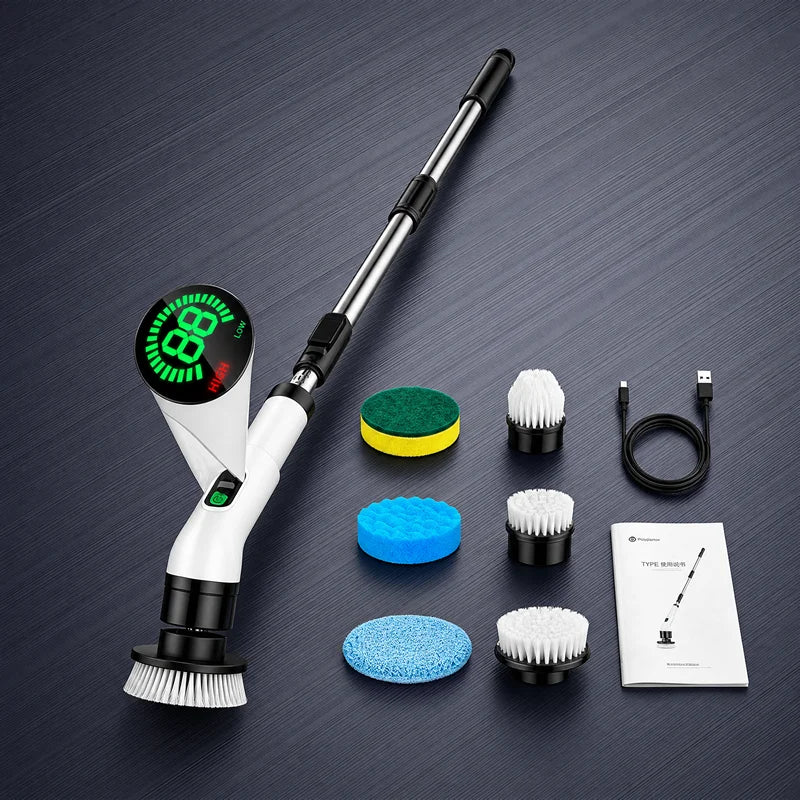 Arclo Cordless Spin Scrubber — Extendable Handler 9-in-1 Kit