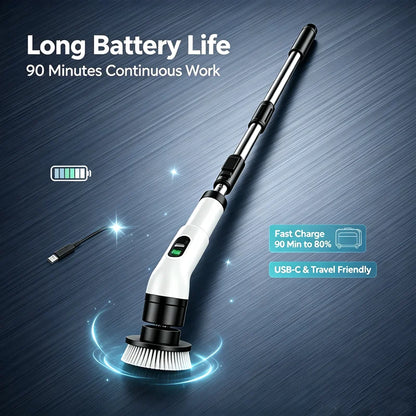 Arclo Cordless Spin Scrubber — Extendable Handler 9-in-1 Kit