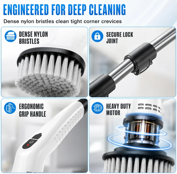 Arclo Cordless Spin Scrubber — Extendable Handle