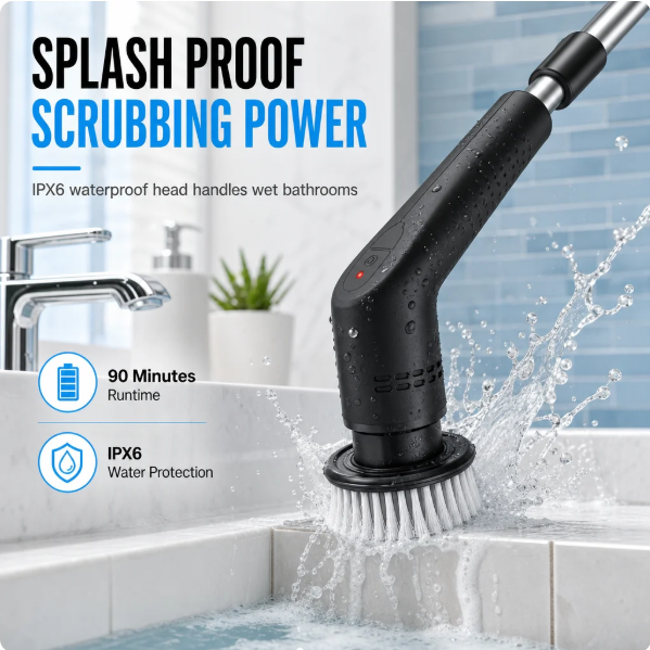 Arclo Cordless Spin Scrubber — Extendable Handle 12-in-1