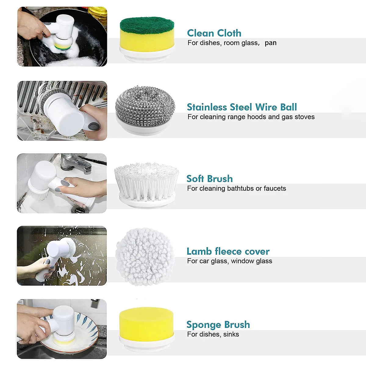 Arclo Replacement Brush Head Kit - 5 heads included