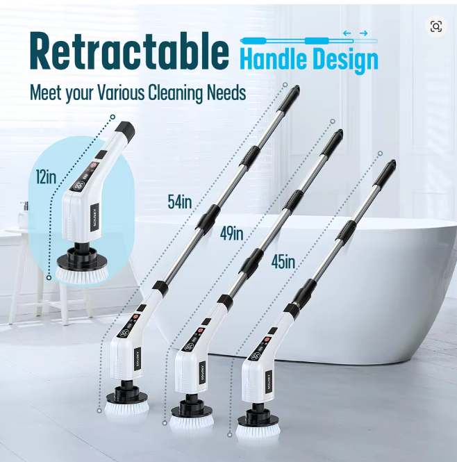 Arclo Cordless Spin Scrubber — Extendable Handle